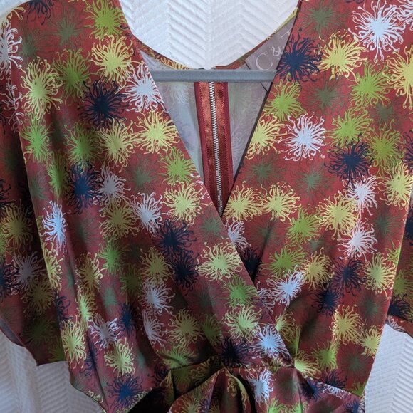 Costello Tagliapietra Designer Wrap Dress Draped Satin Exposed Zipper Size 10 - Picture 7 of 14